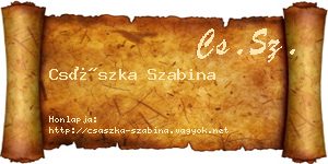 Császka Szabina névjegykártya