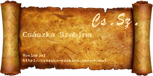 Császka Szabina névjegykártya