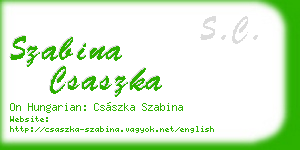 szabina csaszka business card